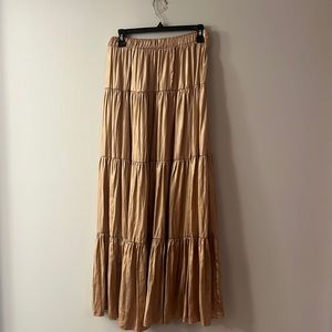 Zara Long Gold Skirt